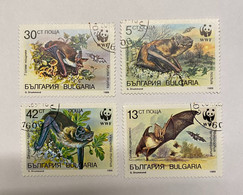 Bulgaria 1989 World Wildlife Fund WWF Bat Wild Animals Nature Mammals Fauna Bats W.W.F. Stamps USED - Gebruikt