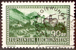 Liechtenstein 1935: "Vaduz"mit Aufdruck REGIERUNGS+DIENSTSACHE Zu N° D19 Mi 18 Mit O VADUZ 4.XII.37 (Zumstein CHF 50.00) - Official