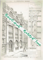 2 PLANS DESSIN 1899 PARIS 10° IMMEUBLE INDUSTRIEL 10 RUE FAUBOURG POISSONNIERE ARCHITECTES AUGUSTE ET GUSTAVE PERRET - Parigi