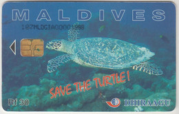 MALDIVES - Save The Turtle!, CN : 187MLDGIG, Used - Maldives