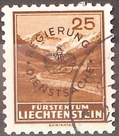 Liechtenstein 1935: SAMINATAL Mit Aufdruck REGIERUNGS+DIENSTSACHE Zu N° D16 Mi 15b Mit Eck-o (Zumstein CHF 15.00) - Official