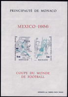 Monaco Blocs Et Feuillets Non Dentelés Et Essais De Couleur N°35 Mexico 1986 Coupe Du Monde De Football Bloc Essai De Co - 1986 – México