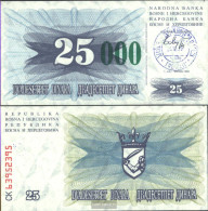 Bosnia-Herzegovina Pick-number: 54c Uncirculated 1993 25.000 Dinara - Bosnie-Herzegovine