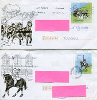 France - 2014 - Jeux Equestres Mondiaux - Yt 4894/4895  Sur Enveloppes Pré-imprimées Circulées - Briefe U. Dokumente