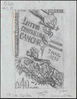 France Maquette - Projets N°1636 Lutte Contre Le Cancer Projet Non émis Signé Decaris - Artist Proofs