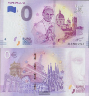 Vatikanstadt Pick-number: 0 Euro Souvenirschein Pope Paul VI. Uncirculated 2019 0 Euro Pope Paul VI. - Vatican
