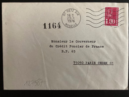 LETTRE TP M. DE BEQUET 1,00 3BP OBL.MEC.23-81976 57 METZ AIR MOSELLE - Posta Aerea Militare