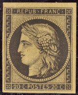 FRANCE  1849/1900 N°3 F 20c Noir Réimpression  Qualité:* Cote:550 - 1849-1850 Cérès