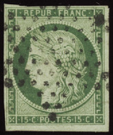 FRANCE  1849/1900 N°2 15c Vert TB  Qualité:OBL Cote:1100 - 1849-1850 Cérès