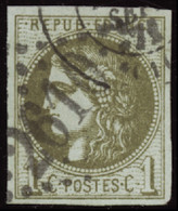 FRANCE  1849/1900 N°39 C 1c Olive TB  Qualité:OBL Cote:175 - 1870 Emission De Bordeaux