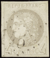 FRANCE  1849/1900 N°41B 4c Gris TB Qualité:OBL Cote:350 - 1870 Emission De Bordeaux