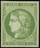 FRANCE  1849/1900 N°42B 5c Vert-jaune Qualité:* Cote:370 - 1870 Emission De Bordeaux