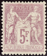 FRANCE  1849/1900 N°95a 5f Lilas-rose Sur Lilas Pâle  Qualité:* Cote:950 - 1898-1900 Sage (Type III)