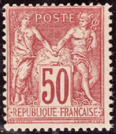 FRANCE  1849/1900 N°98 50c Rose Qualité:* Cote:285 - 1898-1900 Sage (Type III)
