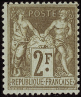 FRANCE  1849/1900 N°105 2f Bistre Sur Azuré Qualité:* Cote:200 - 1898-1900 Sage (Type III)
