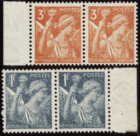 FRANCE  VARIETES N°650 A + 655a 2 Valeurs Bdf Filigrané Qualité:** Cote:60 - Unused Stamps