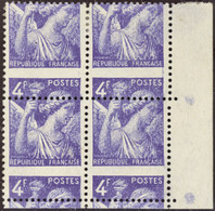 FRANCE  VARIETES N°656 Bloc De 4 Piquage à Cheval Qualité:* - Unused Stamps