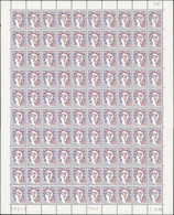 FRANCE  VARIETES N°1282 0,20 M De Cocteau En Feuille De 100 Timbres Impression Double Des Chiffres Qualité:** Cote:5000 - 1961 Marianne De Cocteau