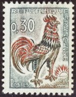 FRANCE  VARIETES N°1331A Impression Maculée Qualité:** - 1962-1965 Coq De Decaris