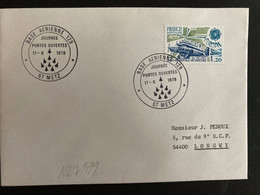 LETTRE TP AVIATION POSTALE 1,20 OBL.17-6 1979 57 METZ BASE AERIENNE 128 JOURNEE PORTES OUVERTES - Correo Aéreo Militar