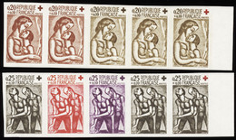 FRANCE  ESSAIS DE COULEUR N°1323 /1324 Croix-rouge 2 Bandes De 5 Bdf Dont Multicolore  Qualité:** Cote:960 - Sonstige & Ohne Zuordnung