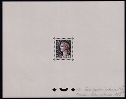 FRANCE  EPREUVES N°1263 0,25 Mariannede Decaris épreuve Dentelée En Brun Et Noir - 1960 Marianne Of Decaris