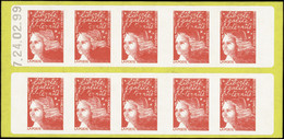 FRANCE  CARNETS N°3085 A C310 Timbres Impression Maculée - 1997-2004 Marianna Del 14 Luglio