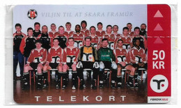 Faroe - Faroese Telecom (Magnetic) - Football Team - 04.2002, 50Kr. 3.000ex, NSB - Isole Faroe