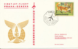 Czechoslovakia Cover First Czechoslovak Airlines Jet Flight Praha - Geneve 1-6-1968 - Briefe U. Dokumente