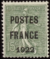 FRANCE  PREOBLITERES N°37 15c Semeuse Lignée "Postes France 1922" Qualité:(*) Cote:700 - Autres & Non Classés