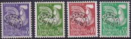 FRANCE  PREOBLITERES N°119 /122 Coq Gaulois 4 Valeurs  Qualité:** Cote:45 - 1953-1960