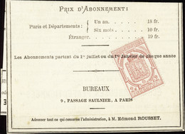 FRANCE  JOURNAUX N°9 2c Rose Sur Fragment TB Qualité:OBL Cote:400 - Kranten