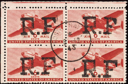 FRANCE  POSTE AERIENNE MILITAIRE N°16 Alger Type I Bloc De 4  Qualité:OBL Cote:560 - Military Airmail