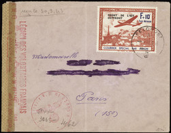 FRANCE  L.V.F. N°5  F+10f Sur Lettre  Qualité:OBL Cote:775 - War Stamps