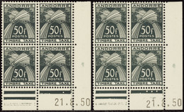 ANDORRE  COINS DATES TAXES N°40 50f Vert Foncé 21-8-50 (les 2 Galvanos) Qualité:** Cote:448 - Unused Stamps