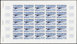 GRANDES SERIES   N°1969 Concorde 7 Valeurs Non Dentelées En Feuilles De 25 Timbres Qualité:** Cote:19125 - Non Classificati