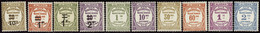 ALGERIE  TAXES N°15 /24 10 Valeurs  Qualité:** Cote:170 - Timbres-taxe