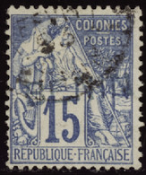 BENIN   N°6 A 15c Bleu Surcharge Bleu  Qualité:OBL Cote:1500 - Oblitérés