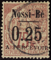 NOSSI-BE  TAXES N°17 0,25 Sur 75c Rose TB Qualité:OBL Cote:775 - Usados