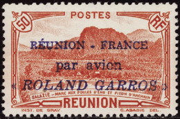 REUNION  POSTE AERIENNE N°1 50c Rolland Garros Qualité:* Cote:400 - Airmail