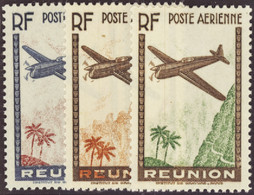 REUNION  POSTE AERIENNE N°2 A/3a/5b Chiffres De La Valeur Omis 3 Valeurs Qualité:* Cote:350 - Airmail