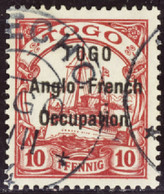 TOGO   N°34 10pf Rouge TB Qualité:OBL Cote:370 - Used Stamps