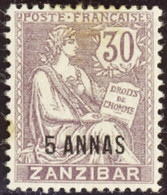 ZANZIBAR   N°52 A Erreur 5a Sur 30c Violet (rousseurs) Qualité:* Cote:500 - Ongebruikt