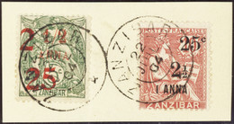 ZANZIBAR   N°63 + 64 2 Valeurs Sur Fragment TB  Qualité:OBL Cote:350 - Oblitérés