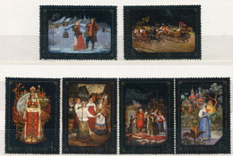 SOVIET UNION 1977 Fedoskino Miniatures MNH / **.  Michel 4581-86 - Unused Stamps