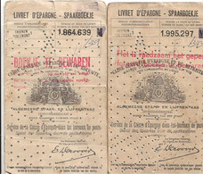 SPAARBOEKJE-ASLK-2 STUKS-KUMTICH-TIENEN-VANAF+-1930-1970-STERSTEMPELS-VERNIETIGD MET PERFOGAATJES-RARE-ZIE 6 SCANS - Folletos De La Oficina De Correos