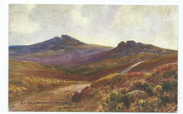 Postcard Devon Dartmoor Artist Signed Hay Tor And Saddletor Salmon 1950s Posted - Dartmoor