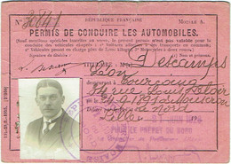 Permis De Conduire Automobiles/Motos. République Française. Lille 1926 - Unclassified