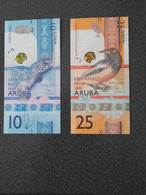 ARUBA SERIE 2019 - 10, 25, 50, 100 & 200 FLORIN UNCIRCULATED SCHAARS PRACHTIGE DIERENBILJETTEN WEINIG AANGEBODEN - Aruba (1986-...)