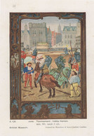Antique Game Tournament Of Hobby Horses Middle Ages Old PB Postcard - Histoire